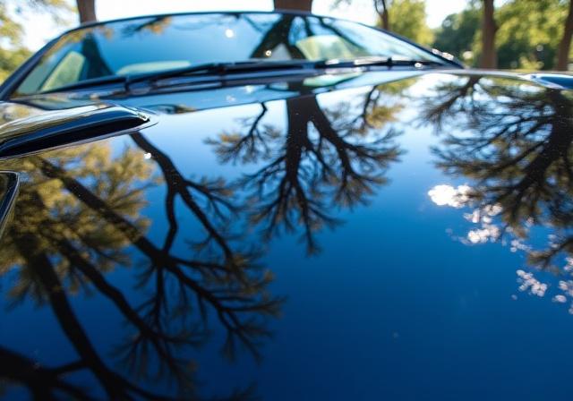 Capot moteur avec effet miroir après polissage